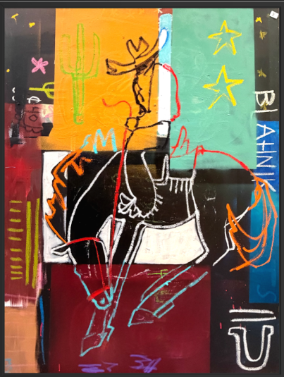 Abstract cowboy and his search for love.