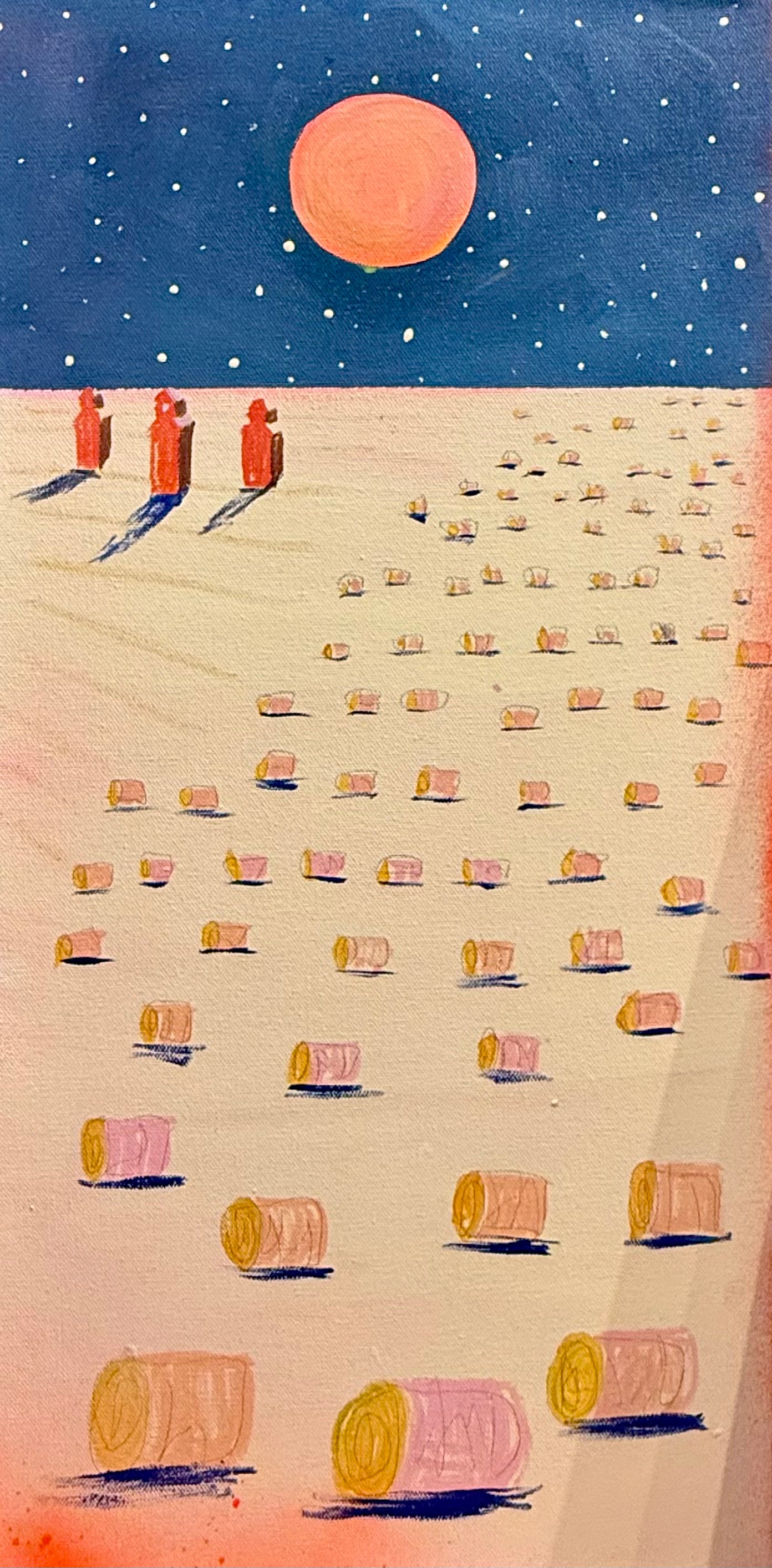 Leaning on the fence, takin' it all in.