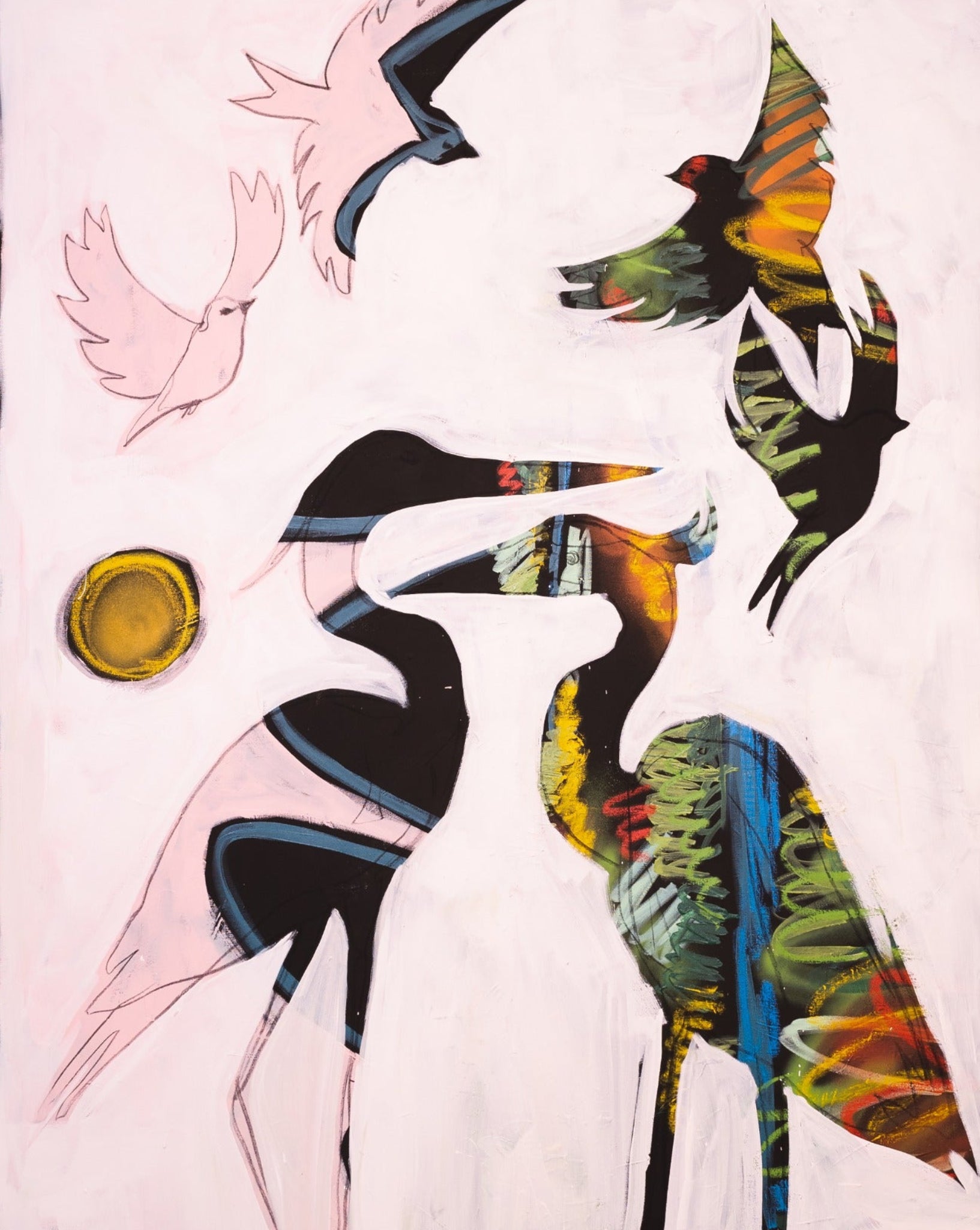 Modern Crane Bird Print featuring elegant cranes in a contemporary style.