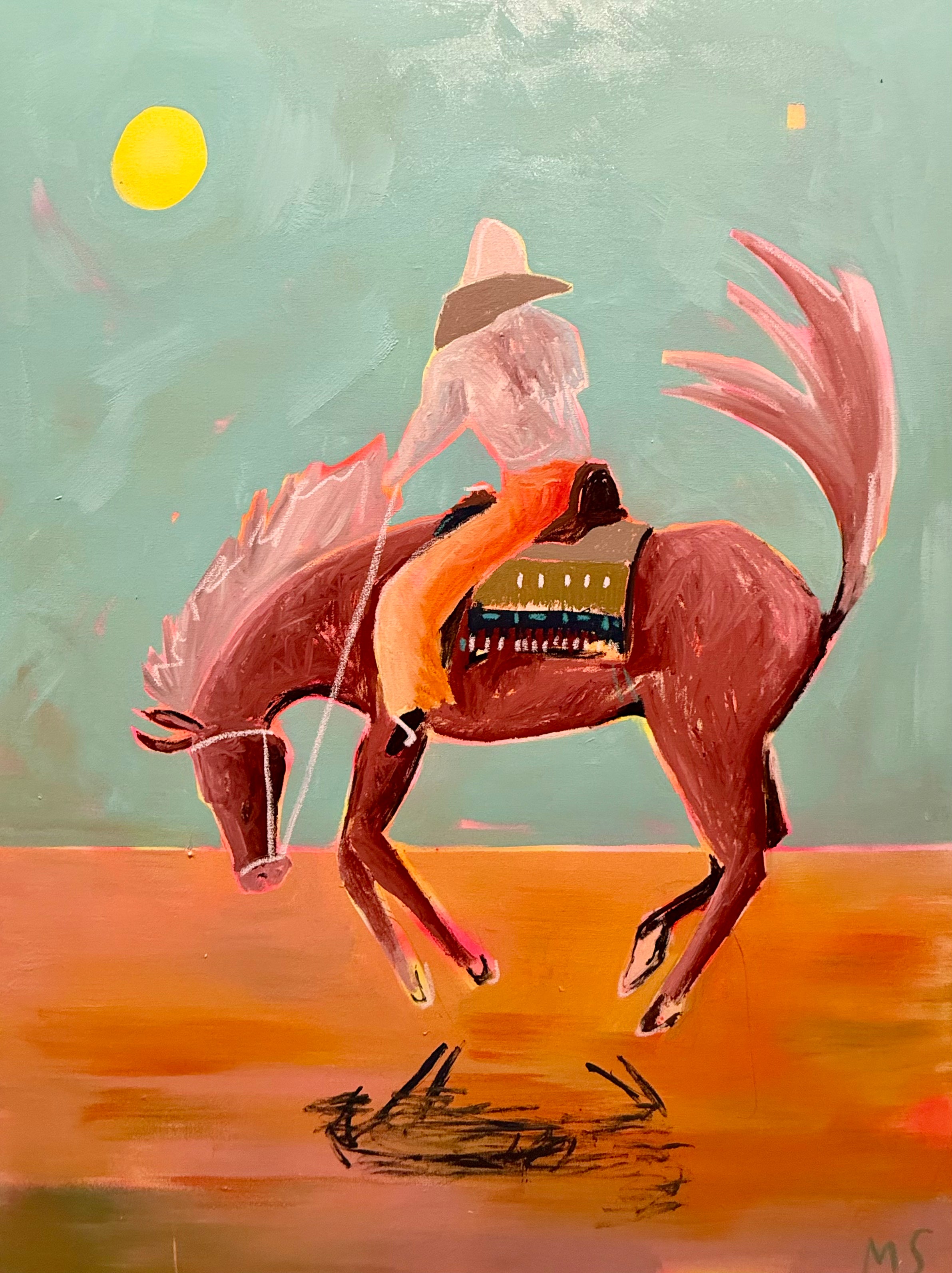 When I close my eyes and I'm feeling stressed or anxious or menopause or whatever, I imagine I am floating in the air, in a dance with my horse, and everything gets better immediately of course.