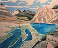 Painting inspired by Yoho National Park in Canada, featuring mountains, rivers, and natural beauty — landscape art by Mandy Stoboart.