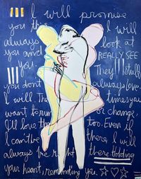 There's a typo in this painting but it makes me love it more because I love mistakes and chances... and the intention is always still there. So... I like to take chances but husband? no