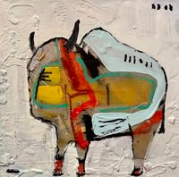 Emotive contemporary painting by Mandy Stoboart portraying a nostalgic figure full of memory and warmth — expressive Canadian art.