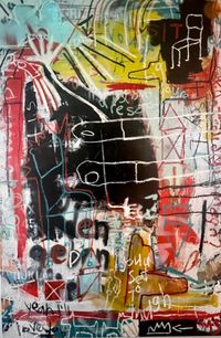 abstract painting on canvas with acrylics.