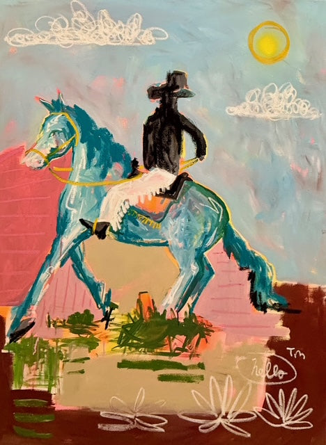 abstract horse wall art showing personal freedom and reflection.
