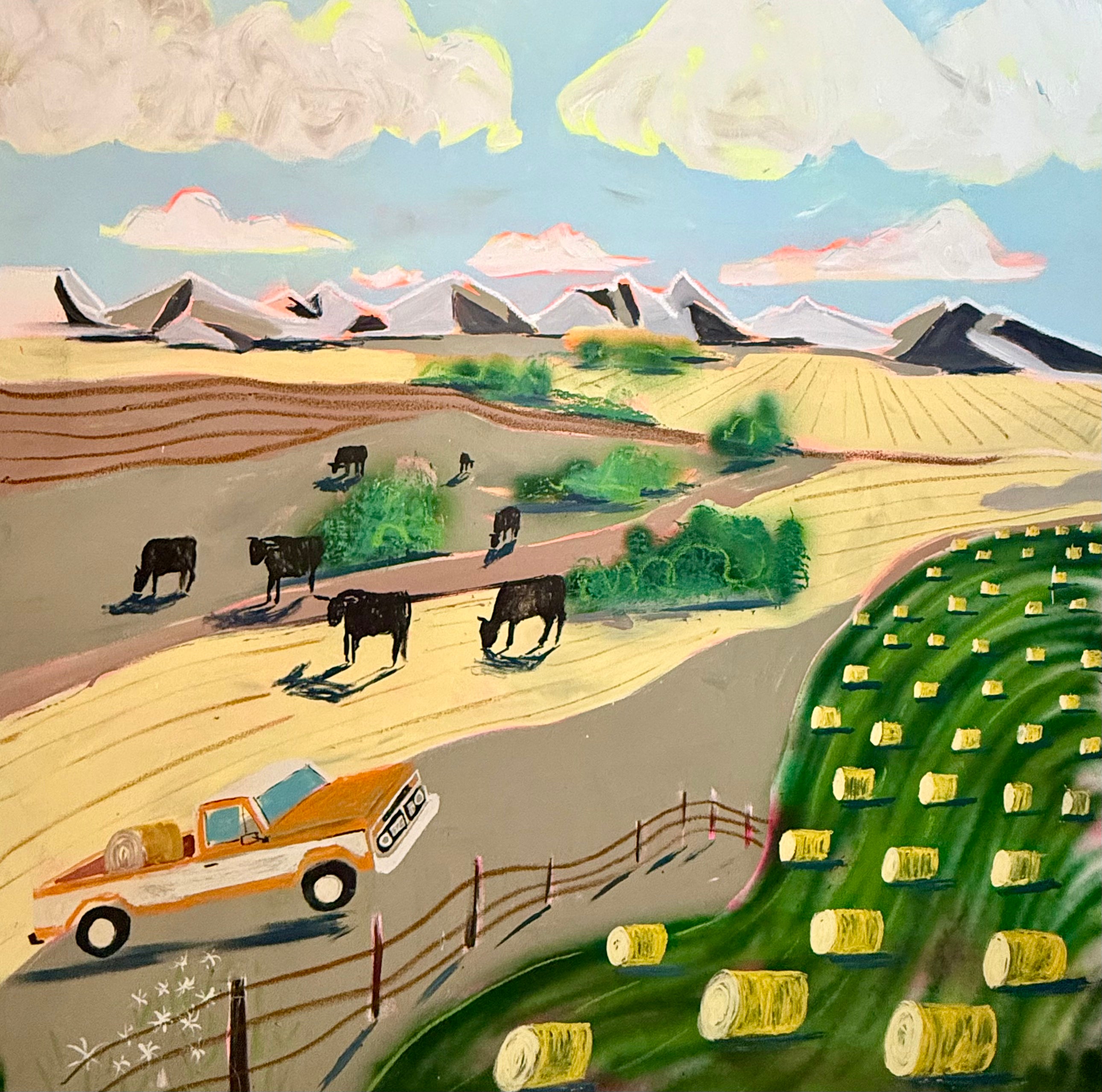 My dream truck. It would reflect perfectly with the sunrise and even better with the moon. And the bench was extra comfy, so, room enough to spoon.