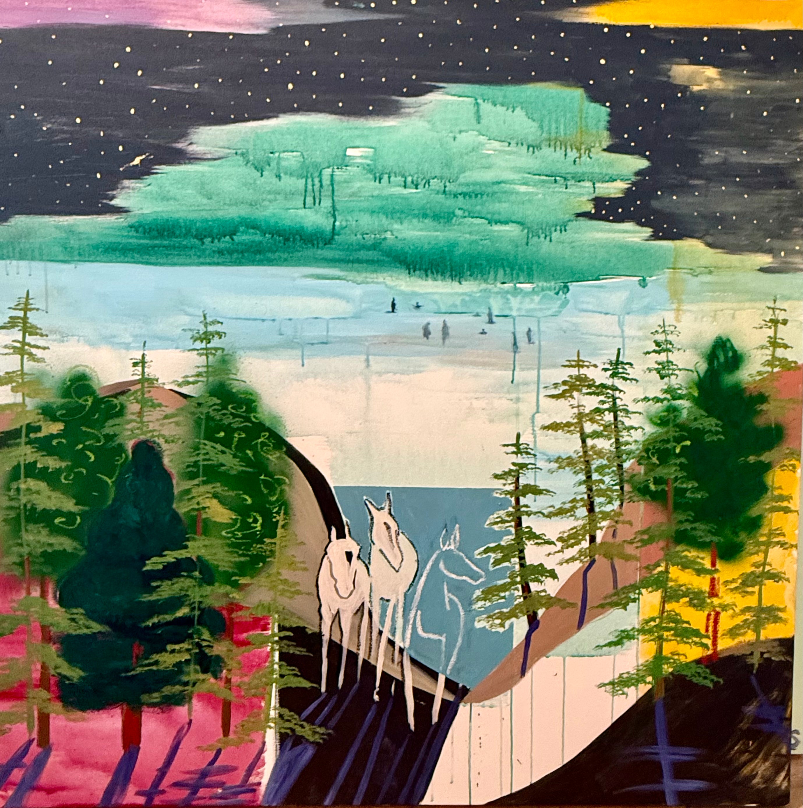 Rebirths and new worlds, protected by the moon. Shifting every day in the afternoon. You guided us here to help explore who we are, and then I say something funny and it's not so serious anymore.