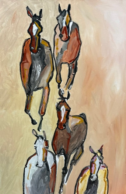 “Expressive artwork with natural colors showing the emotions of freedom, love, and togetherness — Run at me, run to me, run through me, just run with me.”