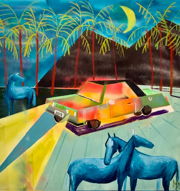 Taking in the moments when I felt in love” handmade painting on canvas with soft colours and dramatic light paintings effect, adding warmth and beauty.
