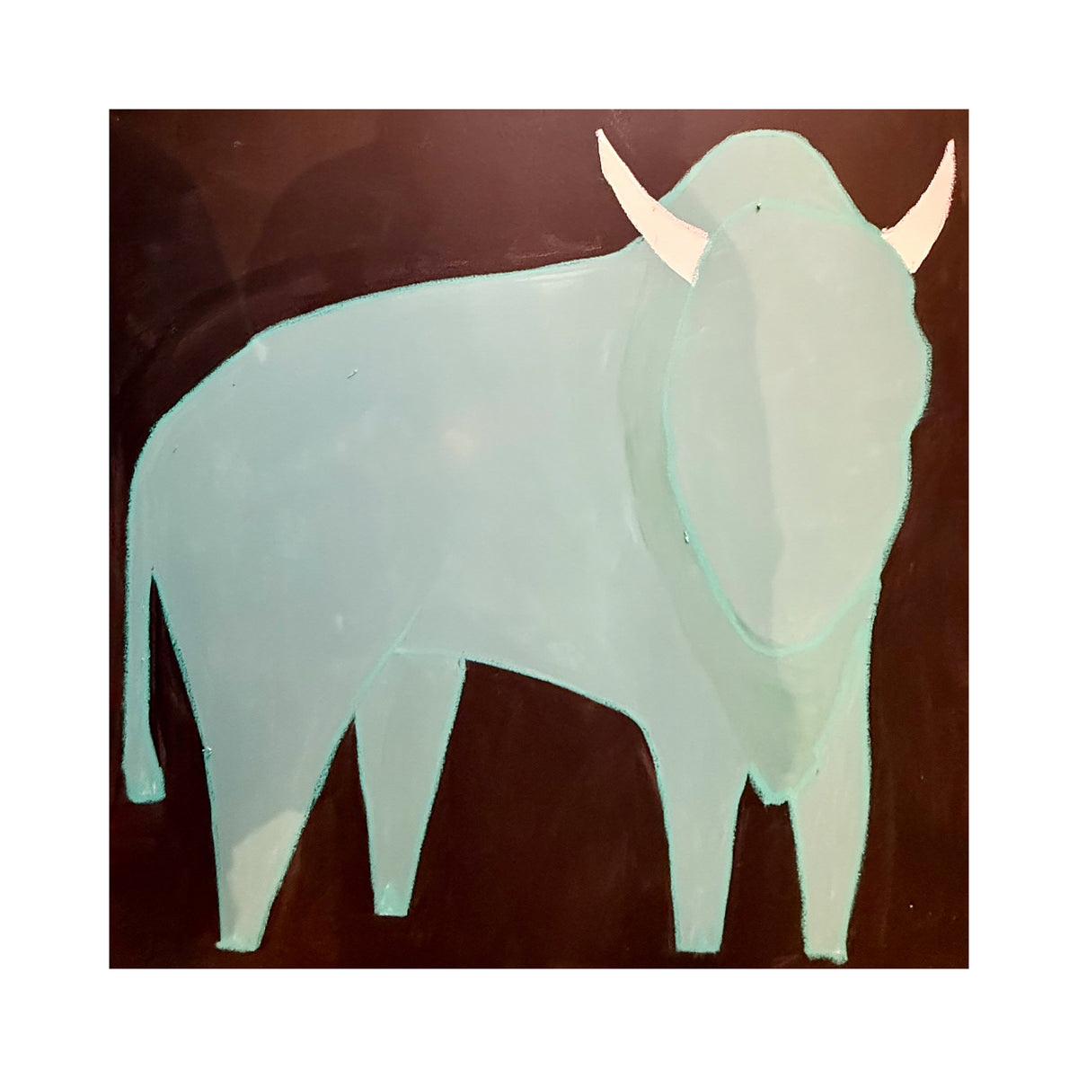  bull print against a dark brown background.