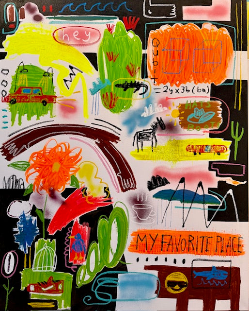 Heart-touching scenery with hidden children’s drawings and golden words — My Favorite Place